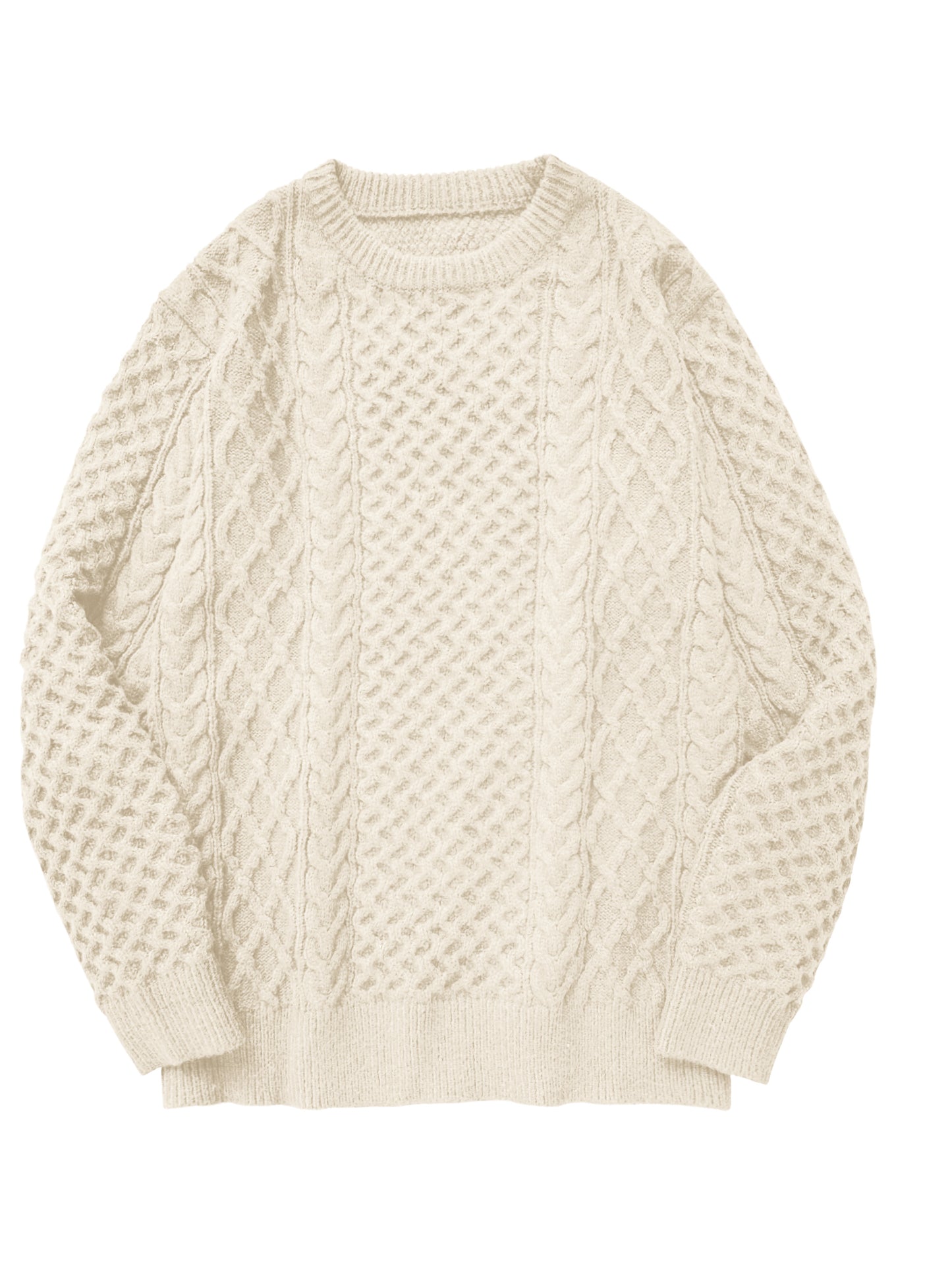 Comdecevis Crew Neck Knitted Sweater