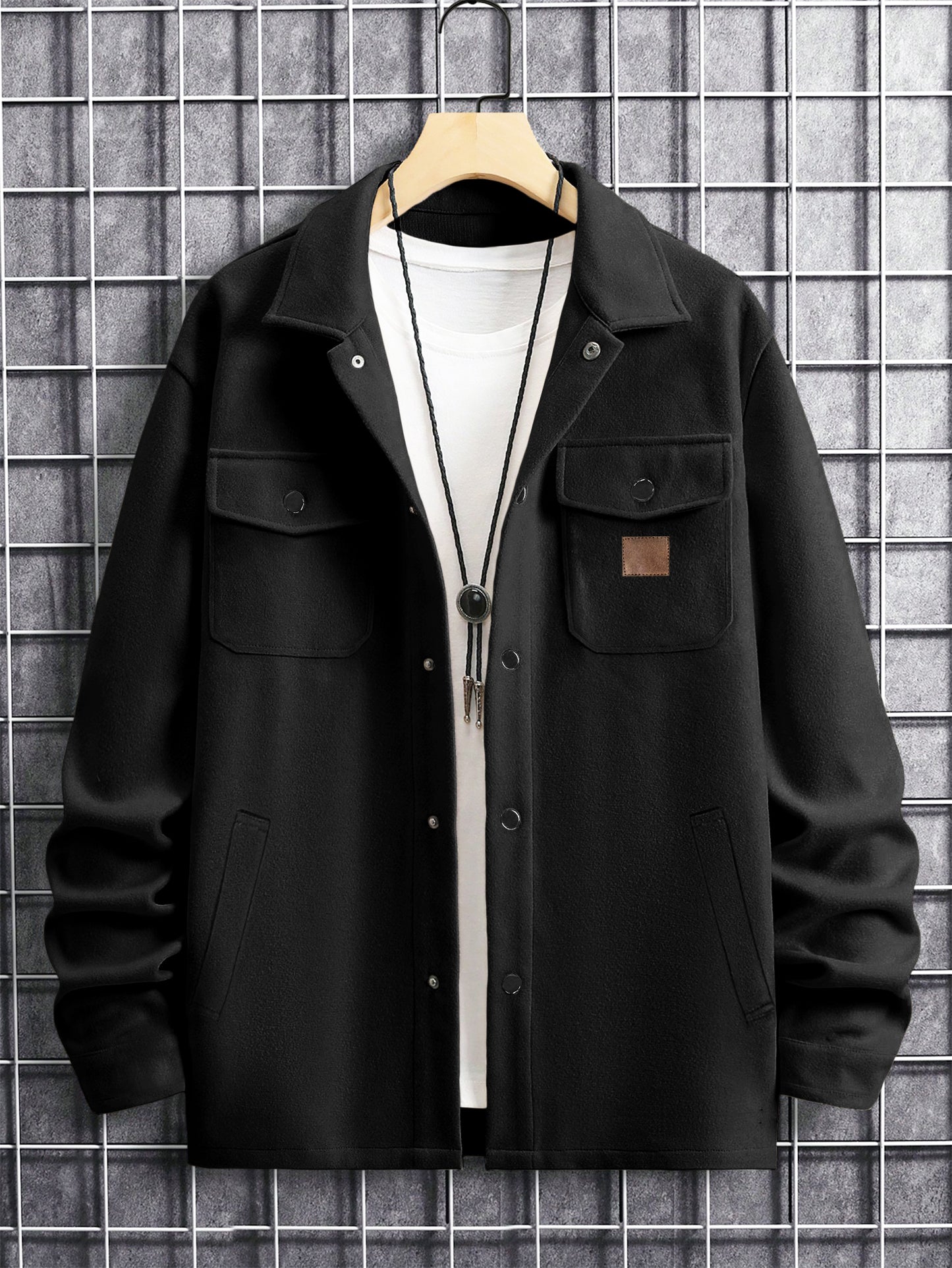 Comdecevis Men's Sherpa Shirt Jacket Flannel Shackets Casual Long Sleeve Lightweight Wool Blend Coats with Pocket