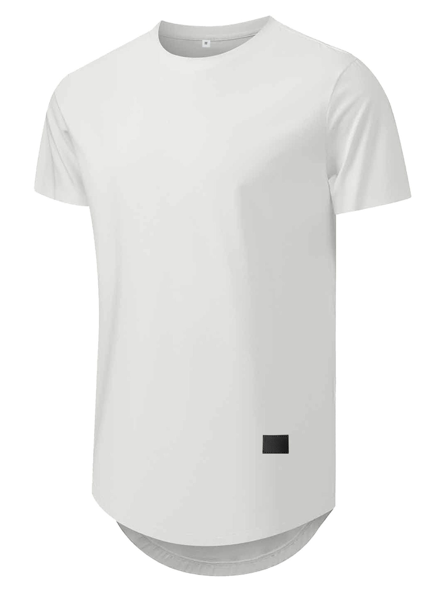 Comdecevis Men's 2-Pack Cotton Short Sleeve Crewneck T Shirts Hipster Hip Hop Longline Tees Gym Workout Muscle Tshirts