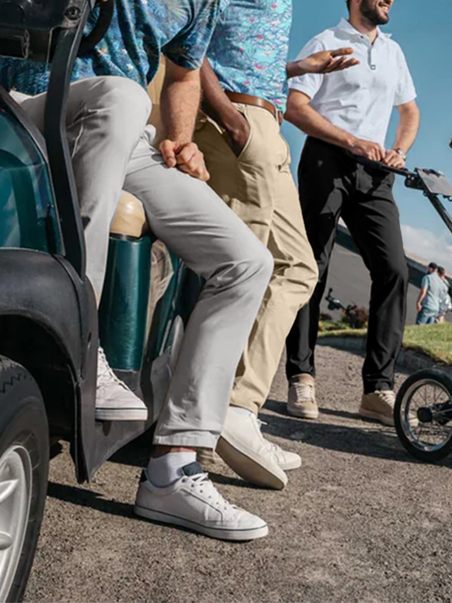 Comdecevis Men's Golf Pants Stretchy Sweatpants Work Travel Dress Tech Pants Casual Joggers Belt Loops with 5 Pockets