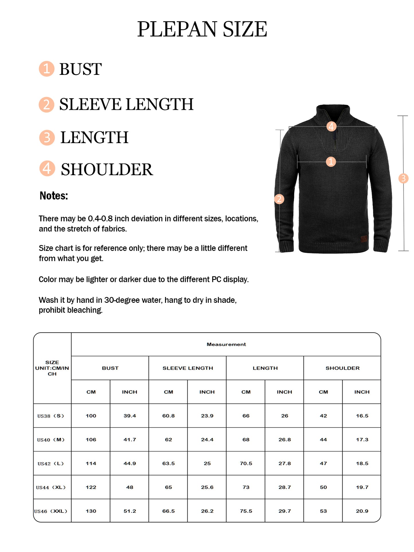 Comdecevis Men's Long-Sleeve Soft Touch Quarter-Zip Sweater Lightweight Turtleneck Pullover Casual Polo Sweaters