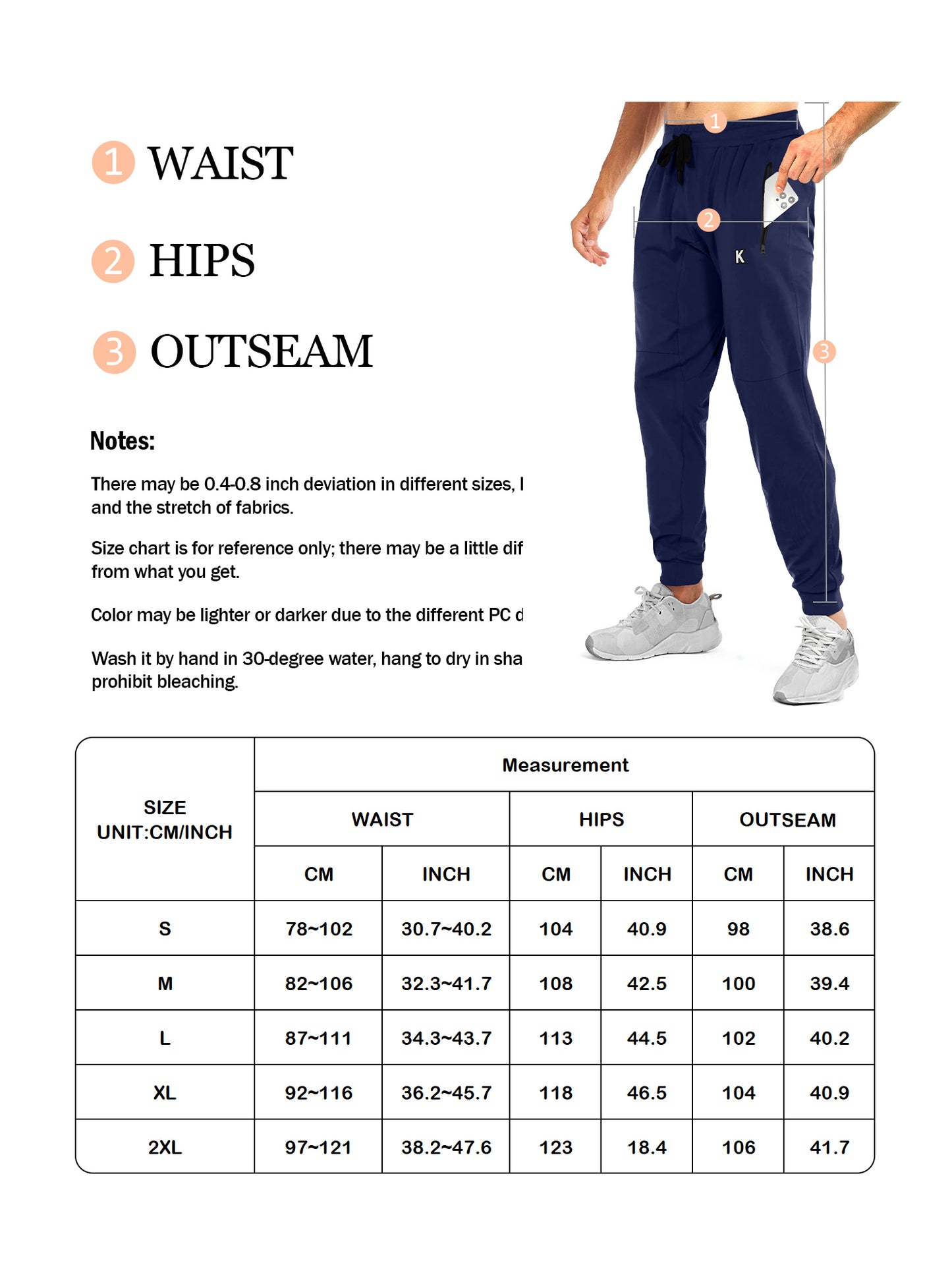 Comdecevis Men's Sweatpants Joggers with Zipped Pockets and Drawstring Waistband Casual Pants Workout Pants