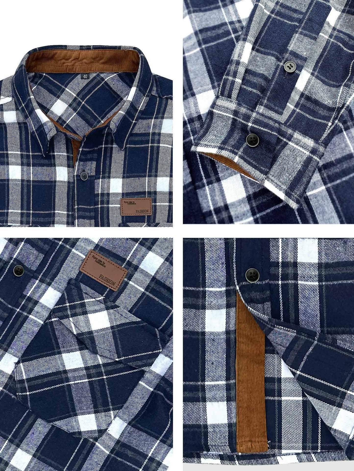 Comdecevis Flannel Plaid Shirts Cotton Button Down Casual Long Sleeve Shirts Flannel Jackets