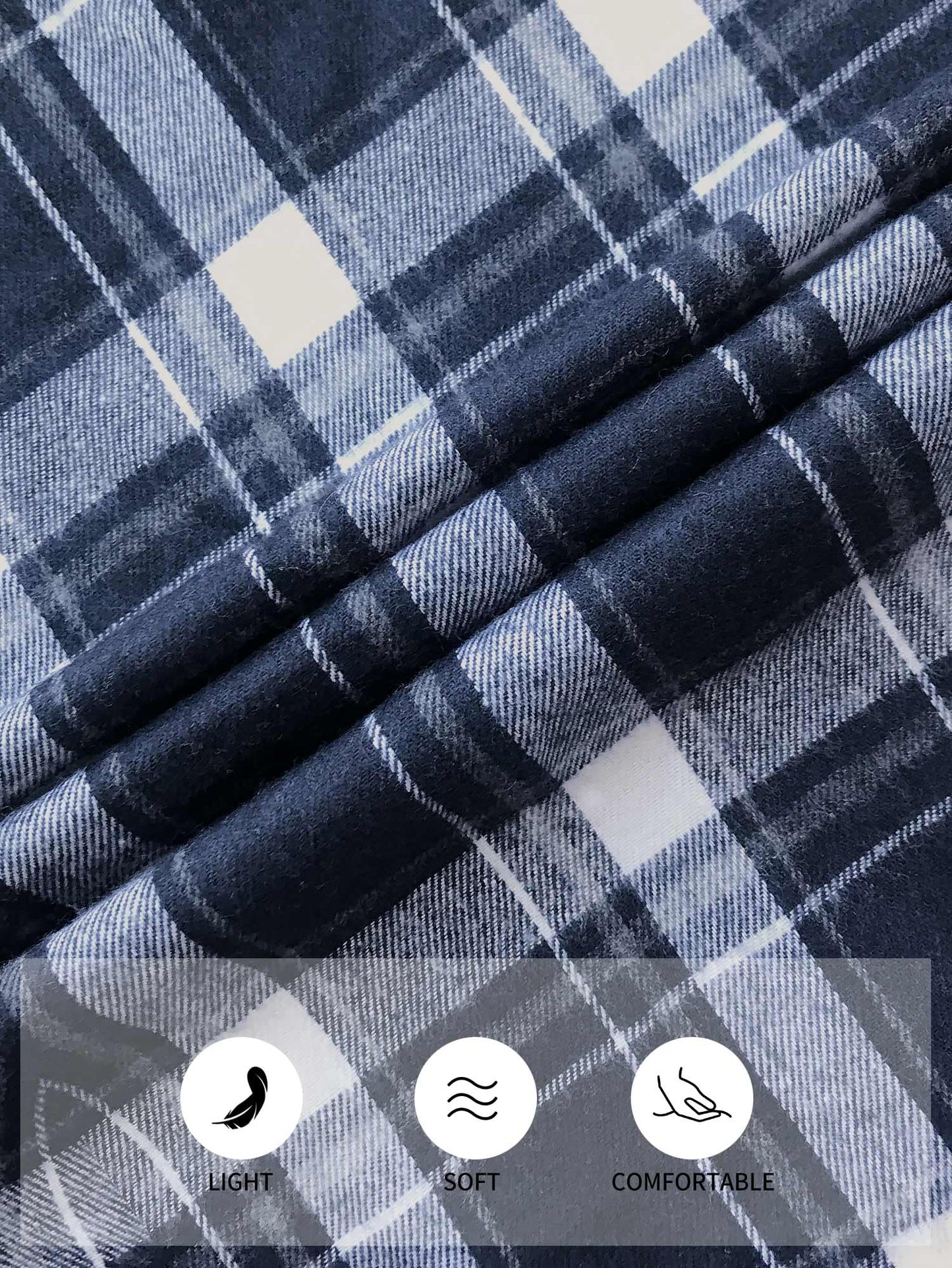 Comdecevis Flannel Plaid Shirts Cotton Button Down Casual Long Sleeve Shirts Flannel Jackets