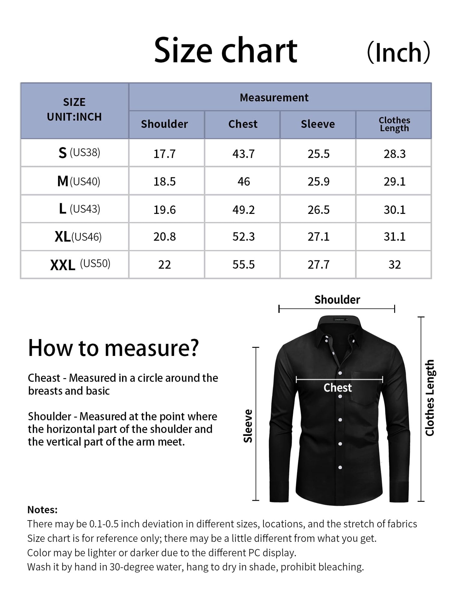 Comdecevis Men's Dress Shirts Casual Button Down Shirt Long Sleeve Shirt with Pocket