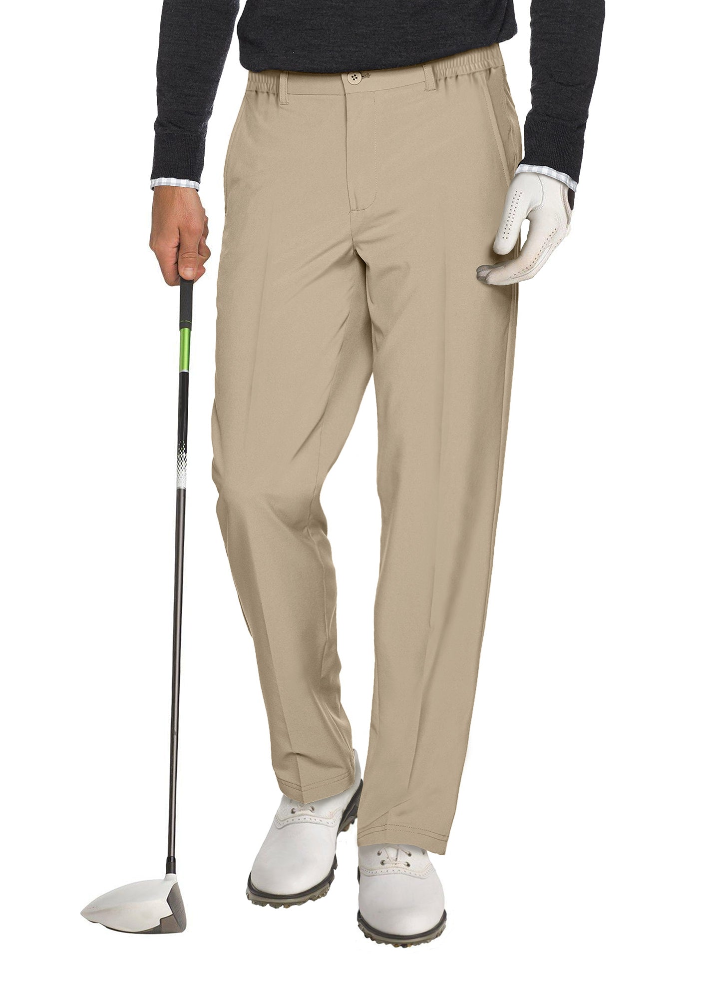 Comdecevis Men's Golf Pants Stretchy Sweatpants Work Travel Dress Tech Pants Casual Joggers Belt Loops with 5 Pockets