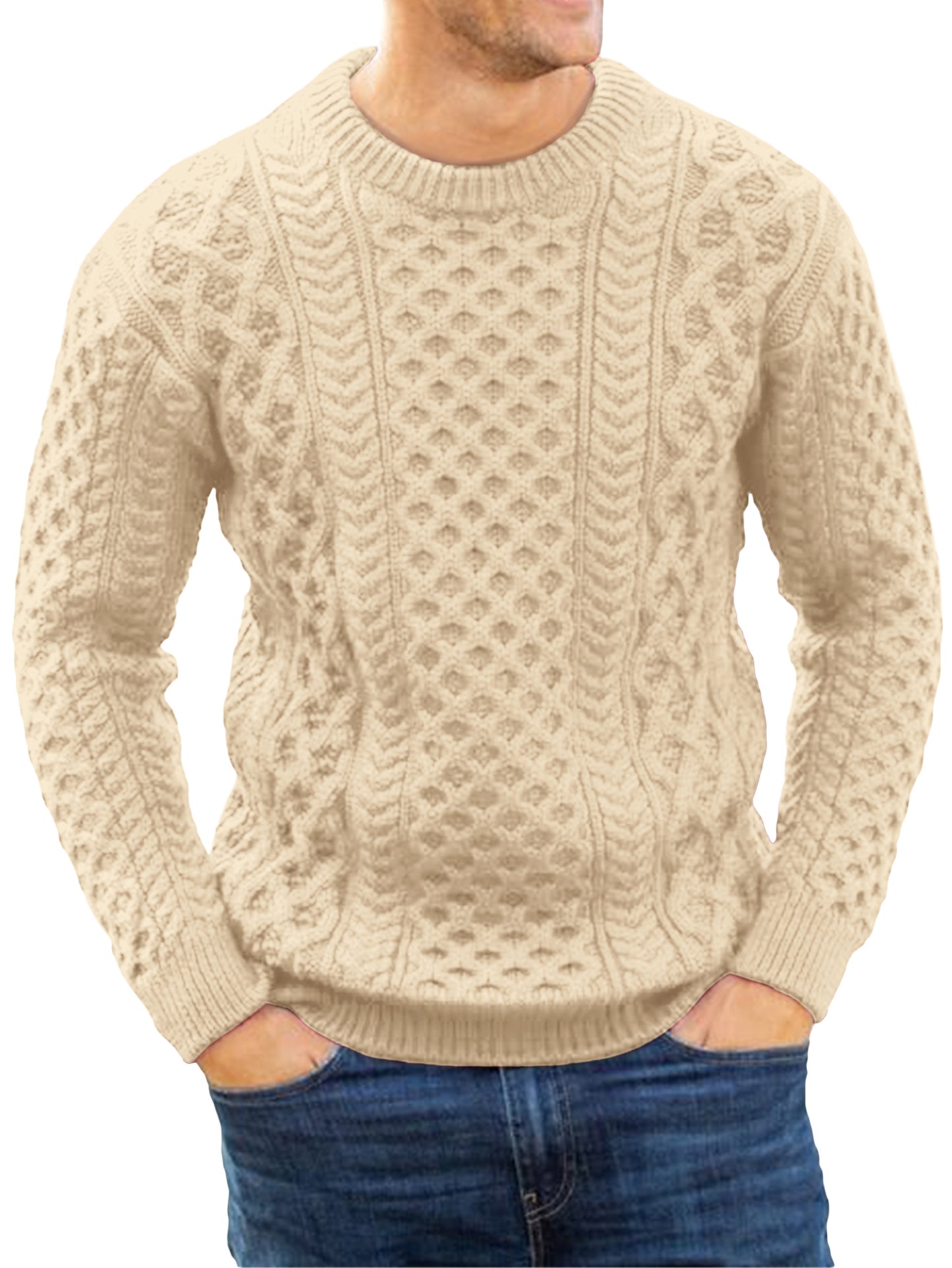 Comdecevis Crew Neck Knitted Sweater