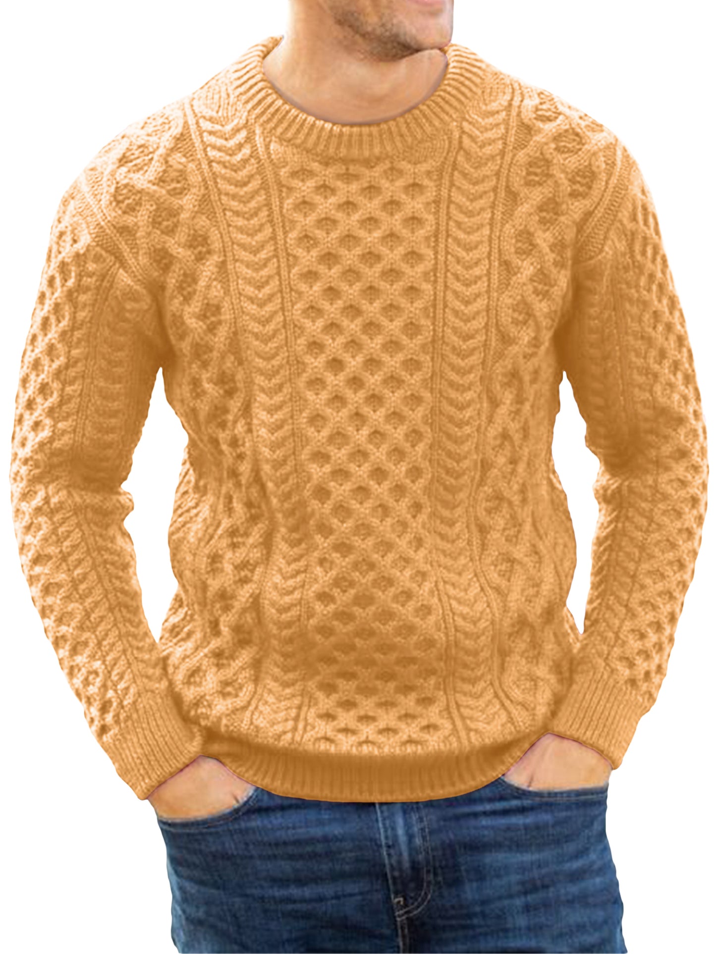 Comdecevis Crew Neck Knitted Sweater
