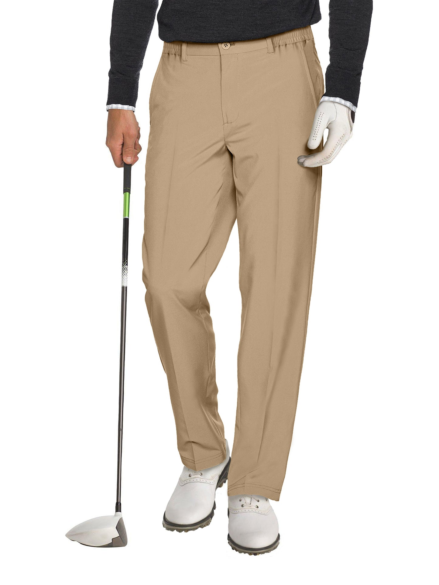 Comdecevis Men's Golf Pants Stretchy Sweatpants Work Travel Dress Tech Pants Casual Joggers Belt Loops with 5 Pockets