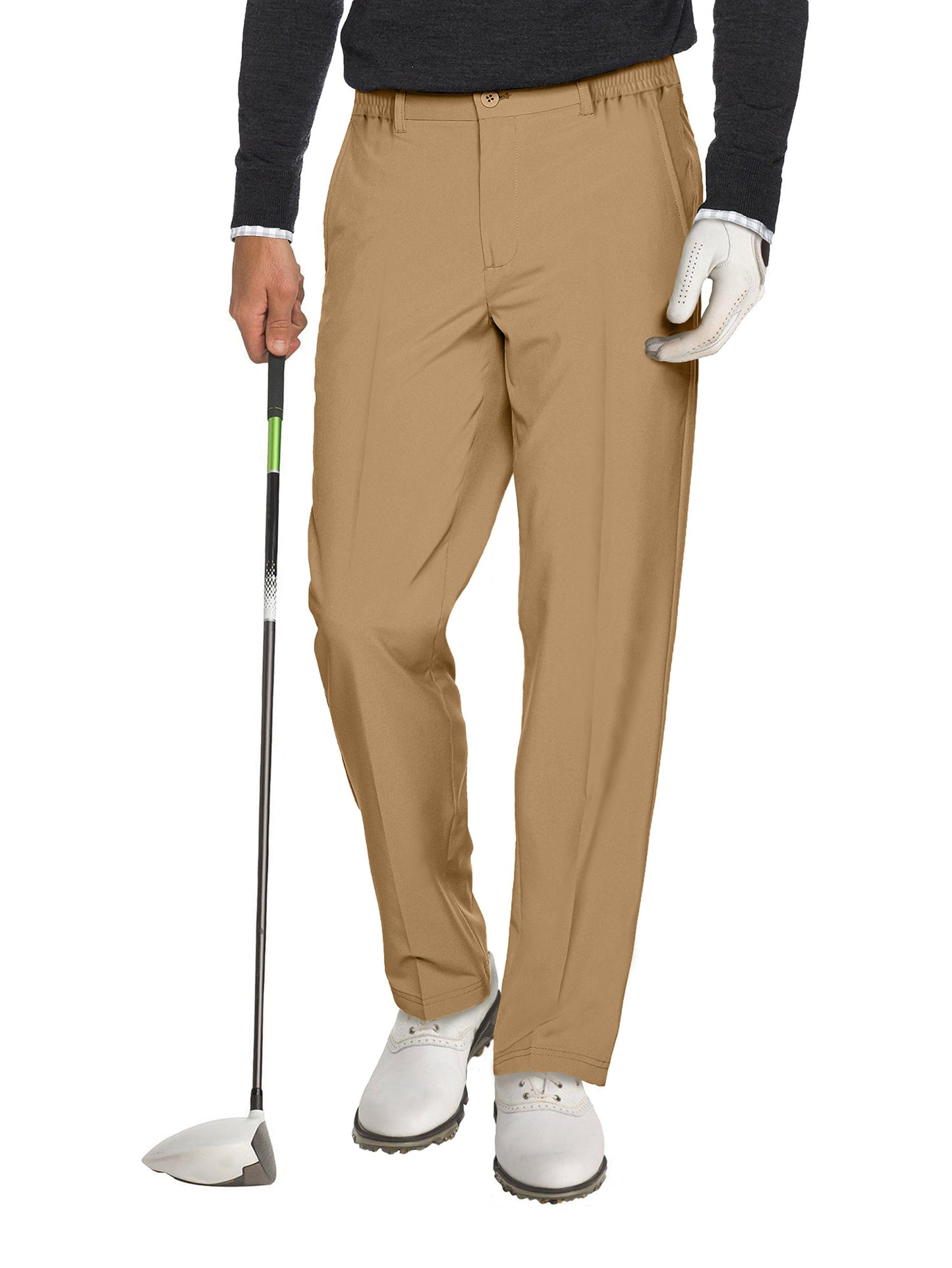 Comdecevis Men's Golf Pants Stretchy Sweatpants Work Travel Dress Tech Pants Casual Joggers Belt Loops with 5 Pockets