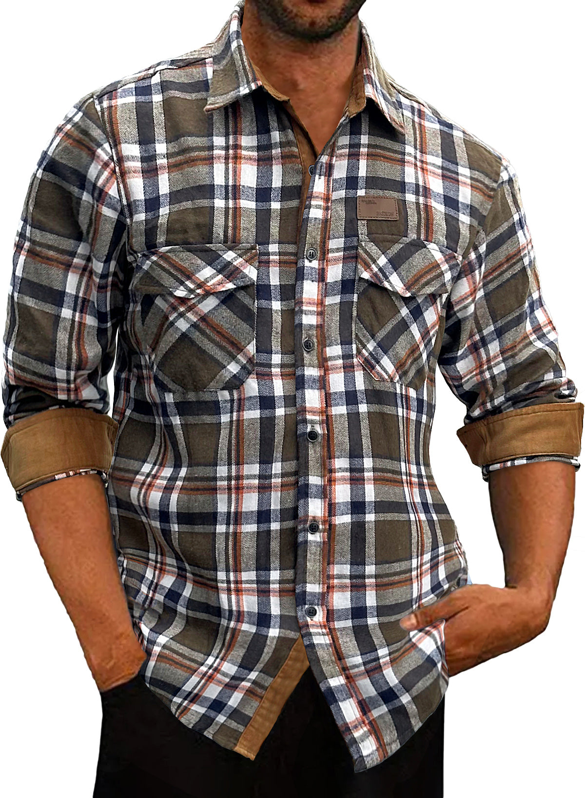 Comdecevis Flannel Plaid Shirts Cotton Button Down Casual Long Sleeve Shirts Flannel Jackets