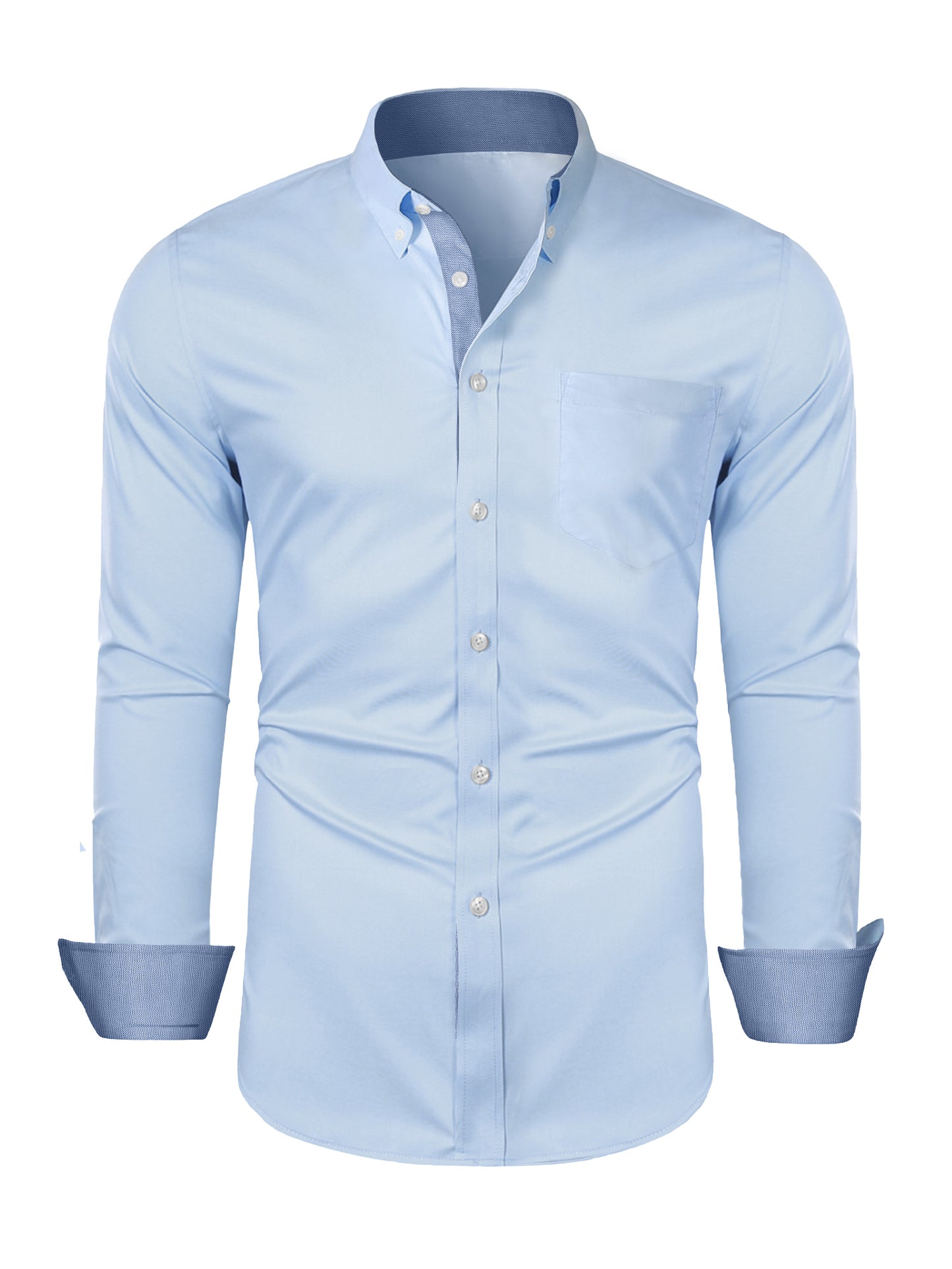 Comdecevis Men's Dress Shirts Casual Button Down Shirt Long Sleeve Shirt with Pocket