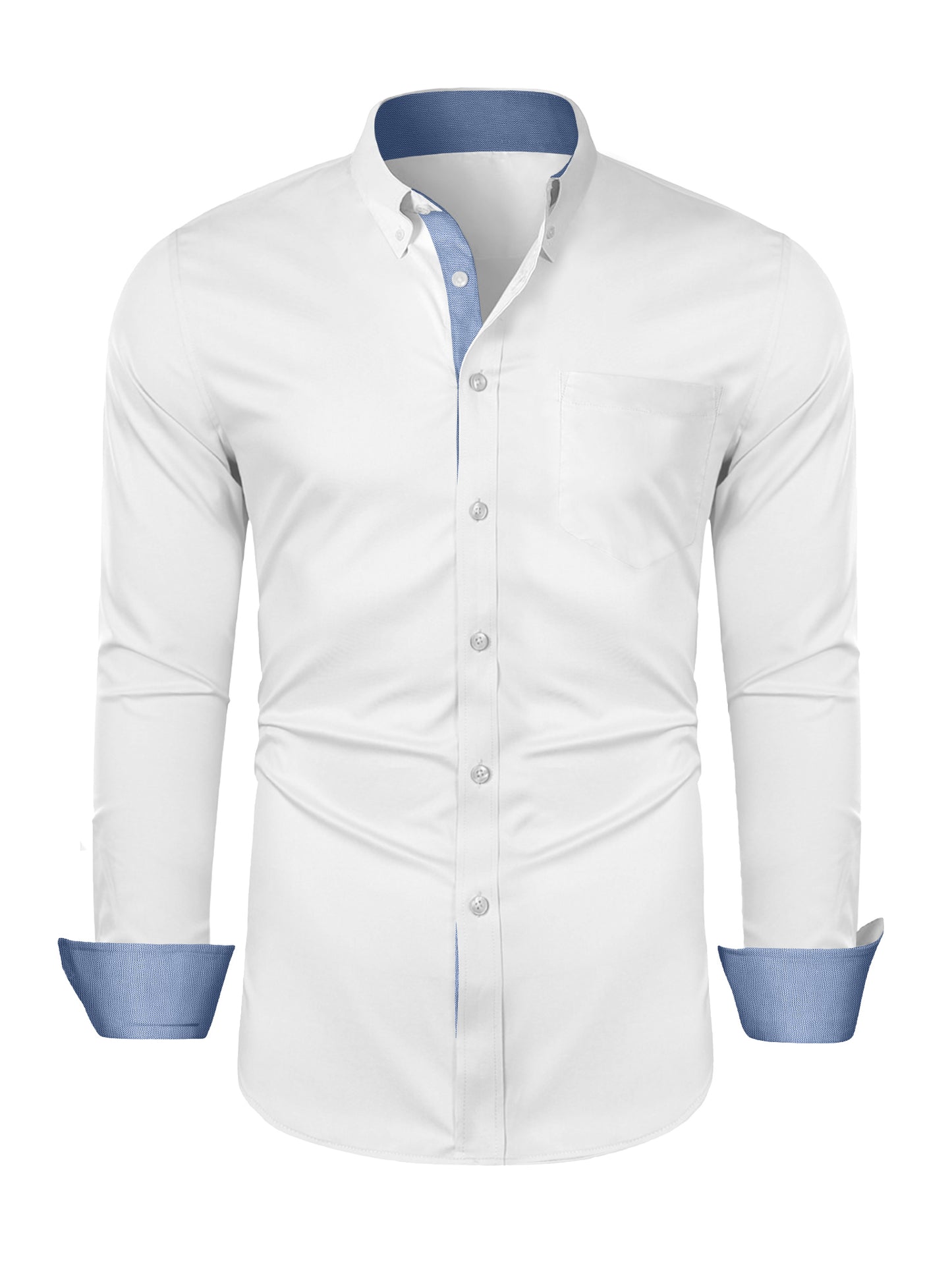 Comdecevis Men's Dress Shirts Casual Button Down Shirt Long Sleeve Shirt with Pocket