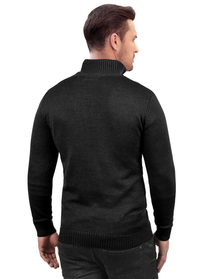 Comdecevis Men's Long-Sleeve Soft Touch Quarter-Zip Sweater Lightweight Turtleneck Pullover Casual Polo Sweaters