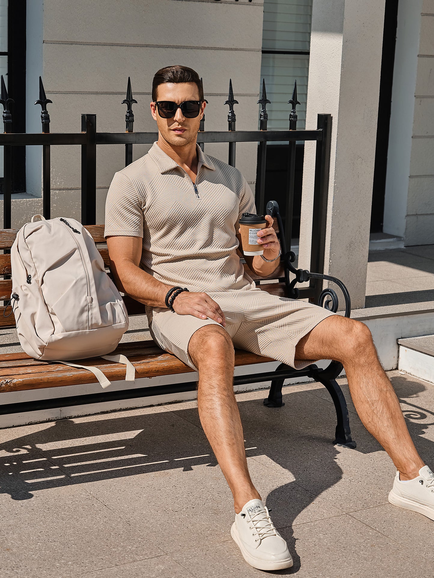 Men's 2 Piece Outfits Sets Polo Shirt and Shorts Summer Fashion Casual Short Sleeve Polo Tracksuit for Men