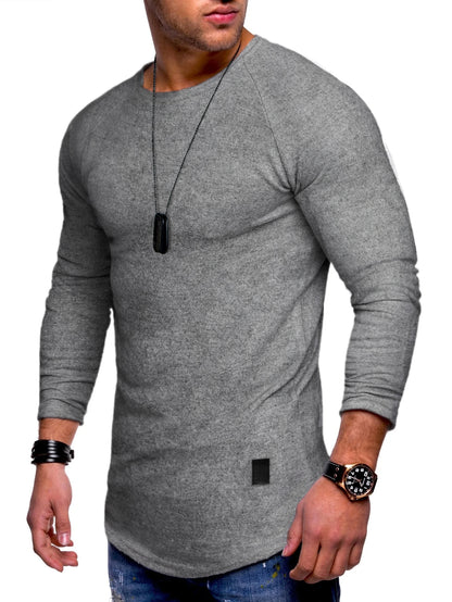 Comdecevis Men's Muscle Fitted T Shirt Gym Workout Athletic Long Sleeves Tee Stretch Compression Shirts for Men