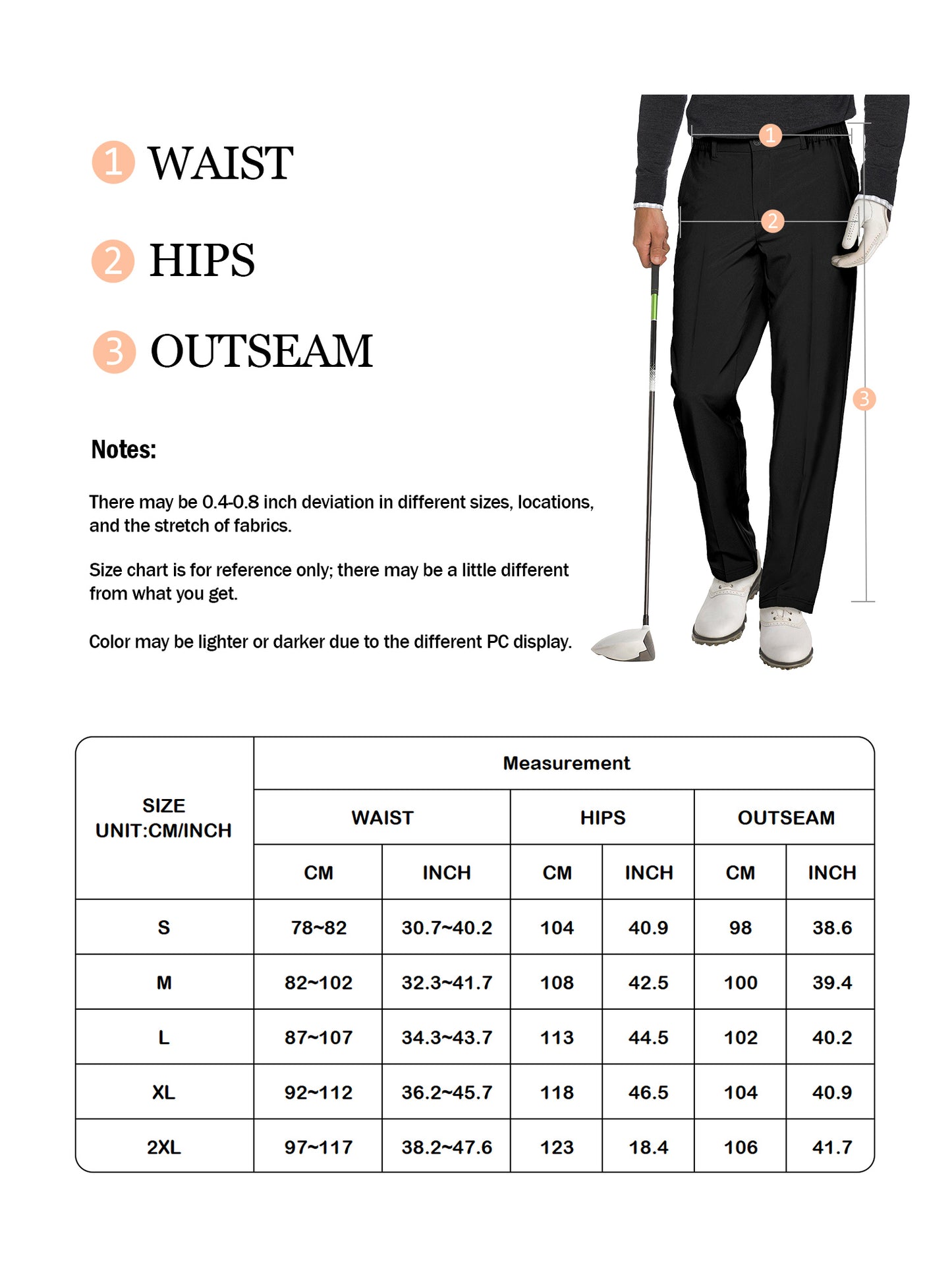 Comdecevis Men's Golf Pants Stretchy Sweatpants Work Travel Dress Tech Pants Casual Joggers Belt Loops with 5 Pockets