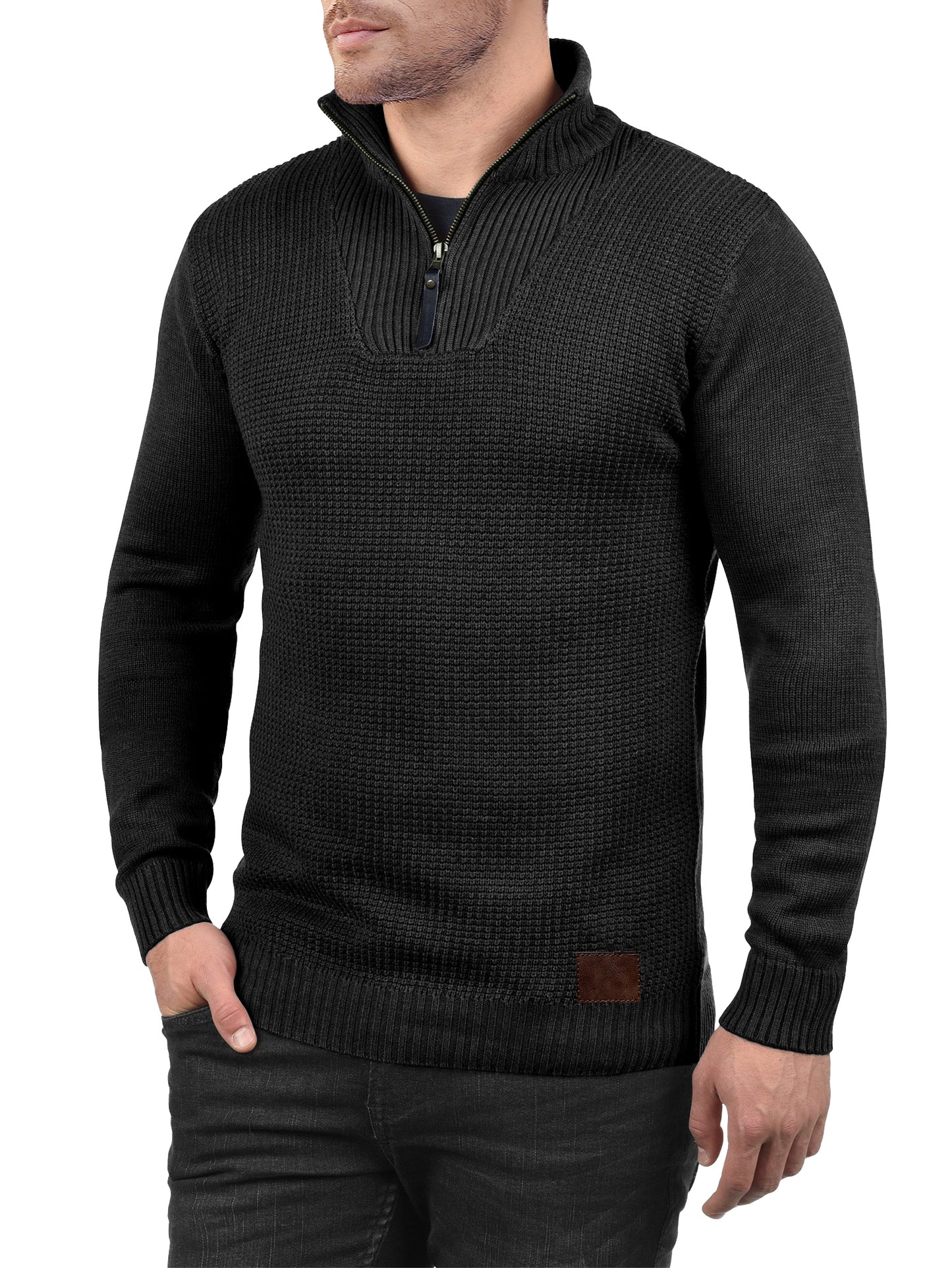 Comdecevis Men's Long-Sleeve Soft Touch Quarter-Zip Sweater Lightweight Turtleneck Pullover Casual Polo Sweaters
