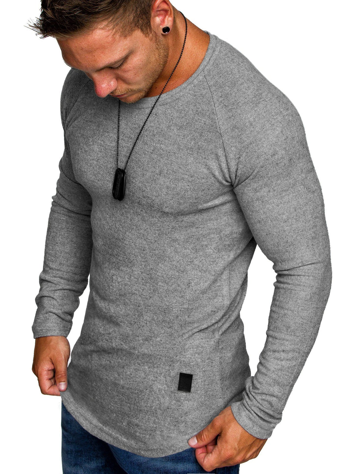 Comdecevis Men's Muscle Fitted T Shirt Gym Workout Athletic Long Sleeves Tee Stretch Compression Shirts for Men