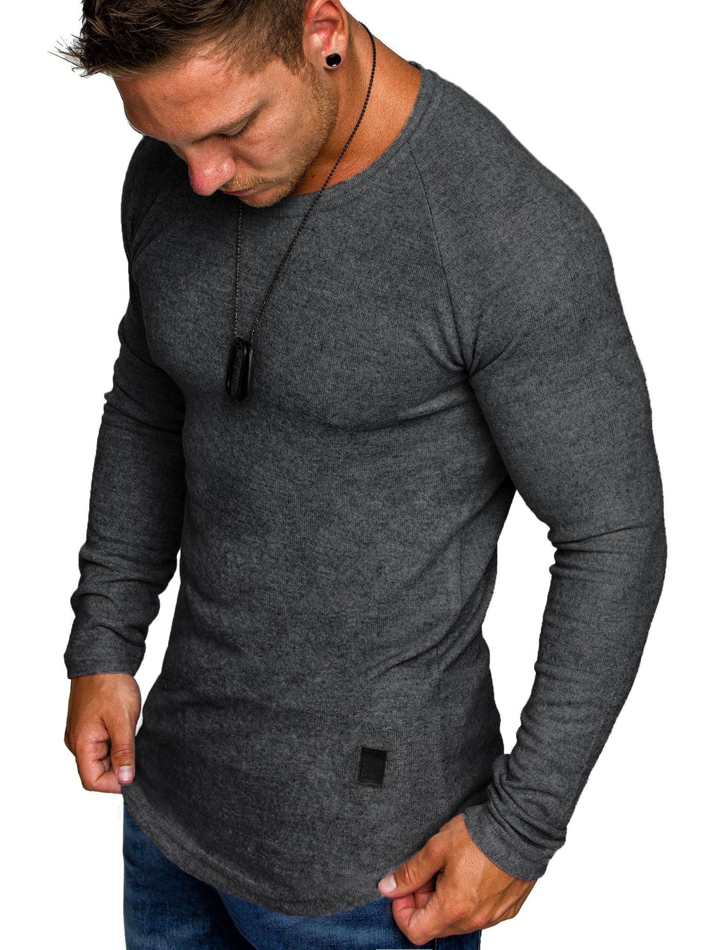 Comdecevis Men's Muscle Fitted T Shirt Gym Workout Athletic Long Sleeves Tee Stretch Compression Shirts for Men