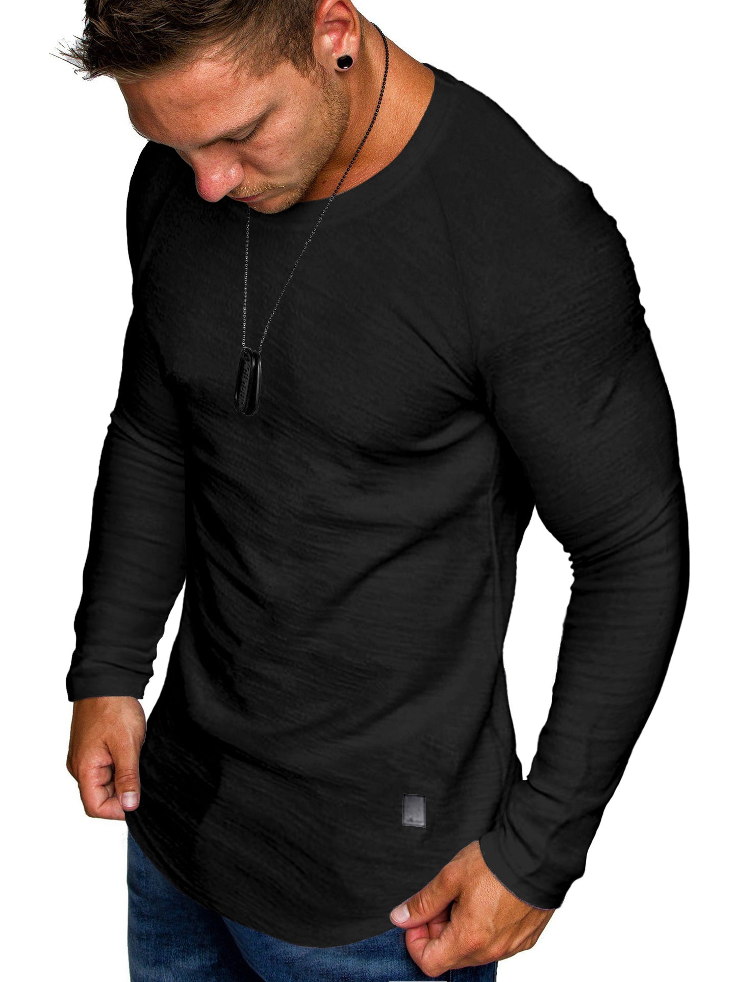 Comdecevis Men's Muscle Fitted T Shirt Gym Workout Athletic Long Sleeves Tee Stretch Compression Shirts for Men